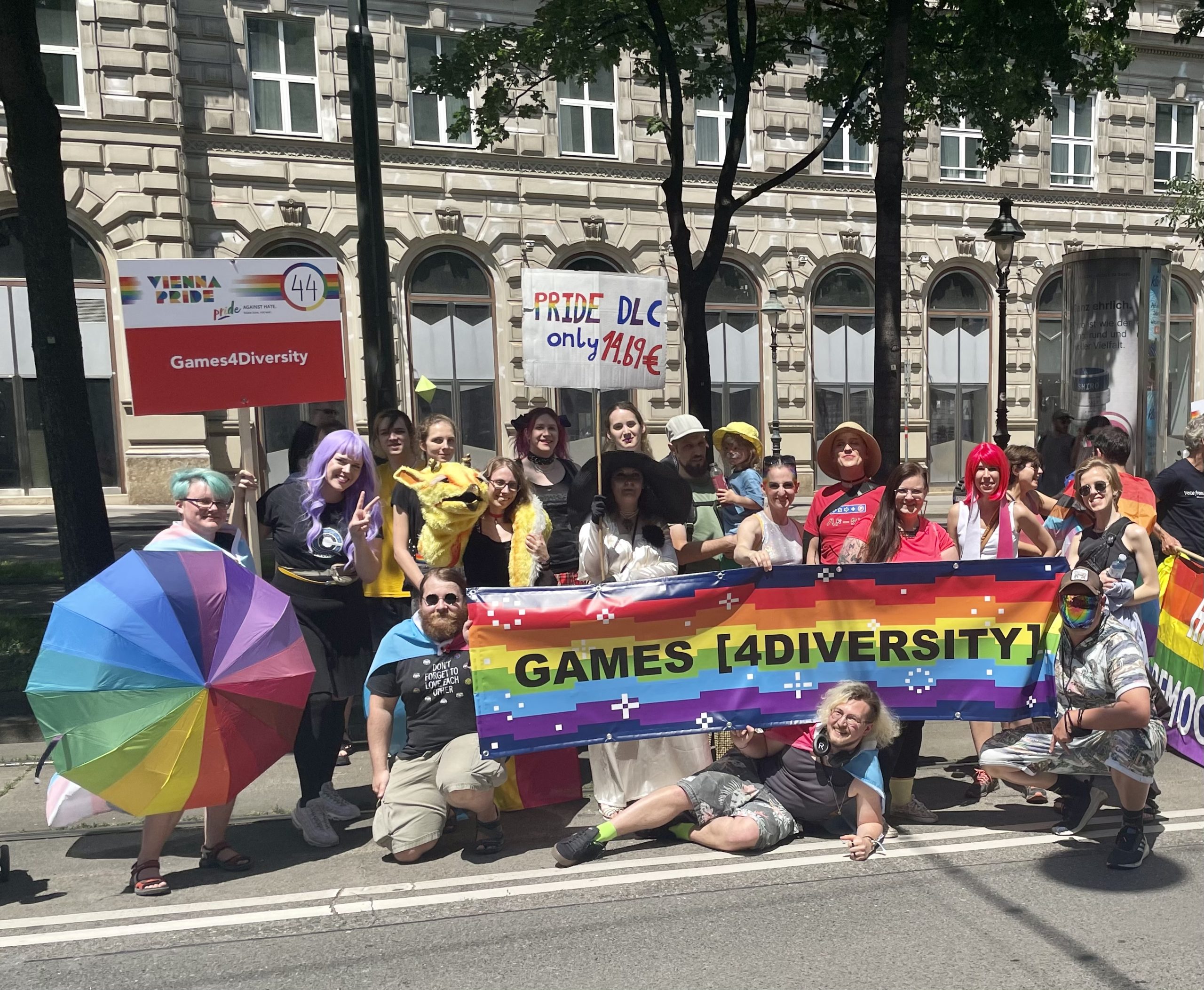 group picture of game developers at vienna pride
